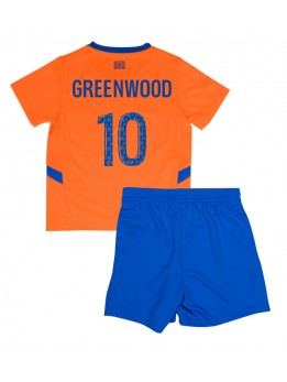 Olympique de Marseille Mason Greenwood #10 Ausweichtrikot für Kinder 2024-25 Kurzarm (+ Kurze Hosen)